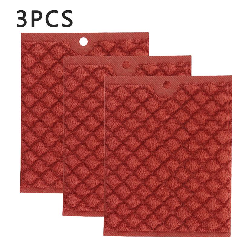 

Kitchen Towels Dishcloths Thick Kitchen Daily Dish Towel Absorbent Non-Stick Oil Cleaning Cloth Kitchen Cleaning Tools красный
