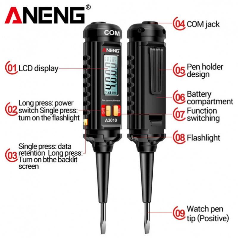 ANENG A3010 Pen-Type Multimeter 4000 Counts Digital True-RMS Backlight Multi Meter Auto Range Tester LCD Electrician Tester Tool