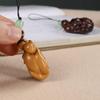 Sandalwood Nine-Tailed Fox Pendant: Retro Keychain & Phone Charm Gift