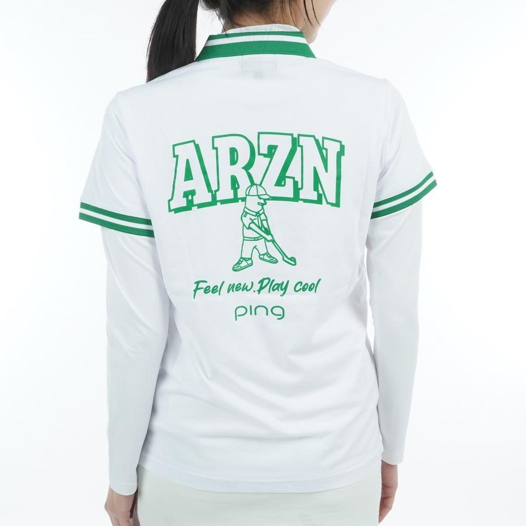 Ping Apparel Layered Twin Set UV Golf Medium Women's (Moisture-Wicking, Quick-Drying, Protection) / / 622-5160202 030_White,