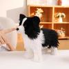 Realistic Border Collie Stuffed Plush Toy Soft Lifelike Dog Doll for Pet Play Companion Kids Christmas Gift