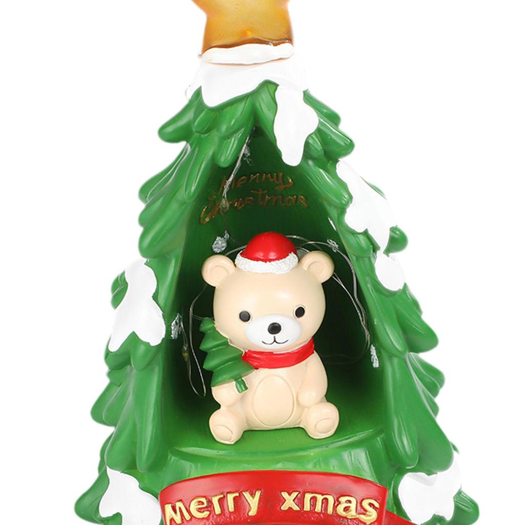Christmas Ornament with Light Practical Stable Placement Sturdy Desktop Statue Resin Statue for Desk Living Room Bedroom Indoor