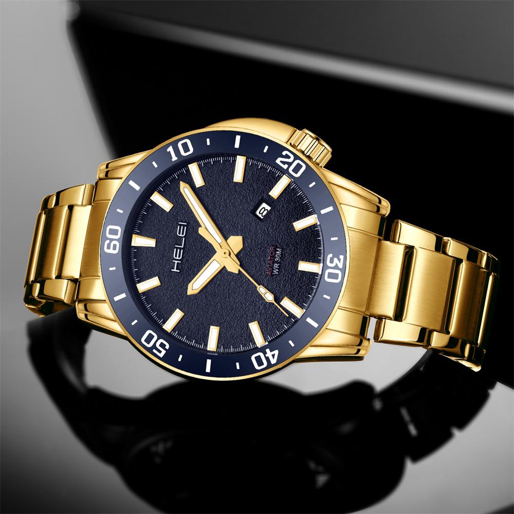 Mens Quartz Watches Large Face Diving Style Wrist Watch Luminous Hands Waterproof Watch with Date