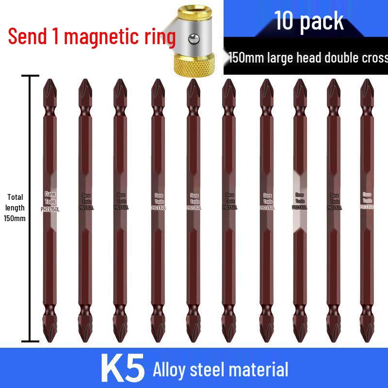 K5 Strong Magnetic Phillips Ring Bit Set: High-Strength, Extended Electric Screwdriver and Drill with Magnetic Head.