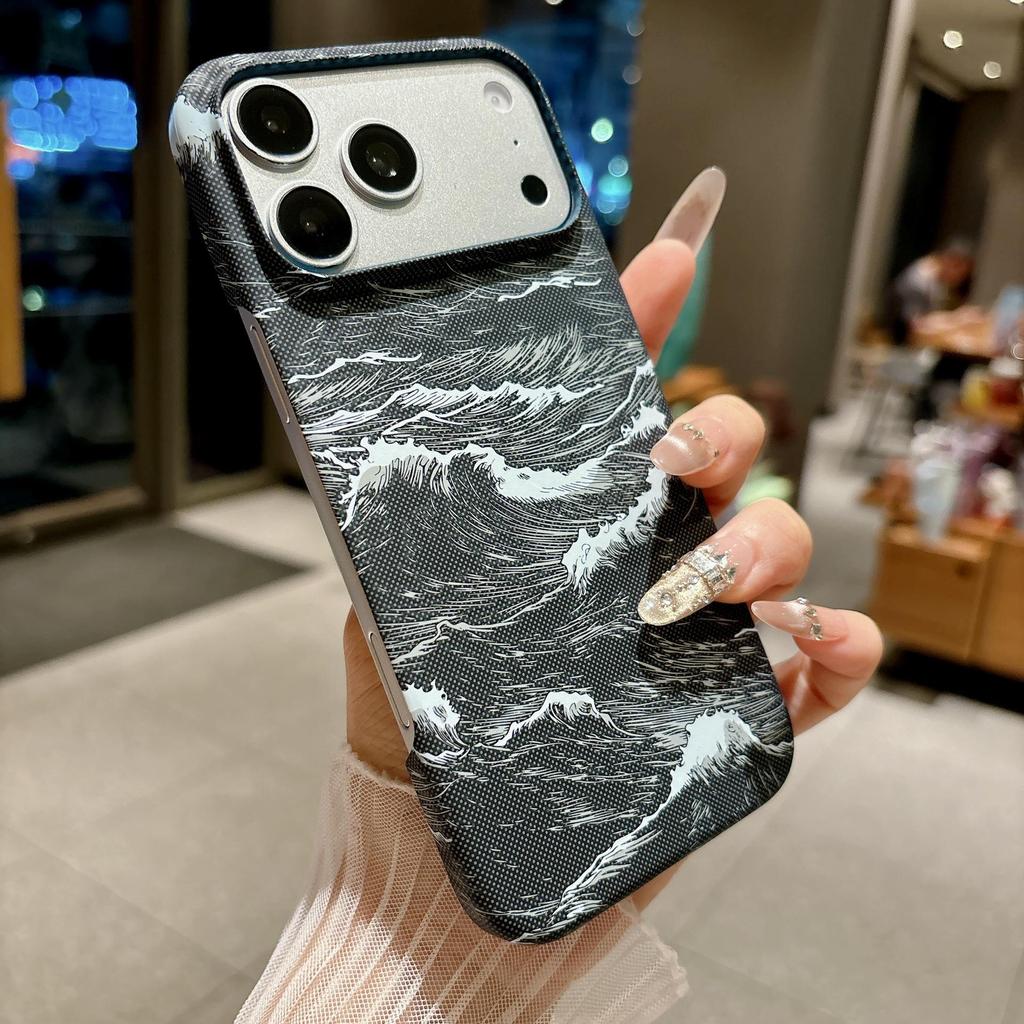 Carbon Fiber Magnetic Case for Apple 17Promax - Wave Texture Ultra-Thin Protective Cover