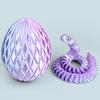 3D Printed Snake Egg Figurine Movable Joints Snake Figure Desk Fidget Toy Egg with Articulated Snake Inside Decoration Ornament