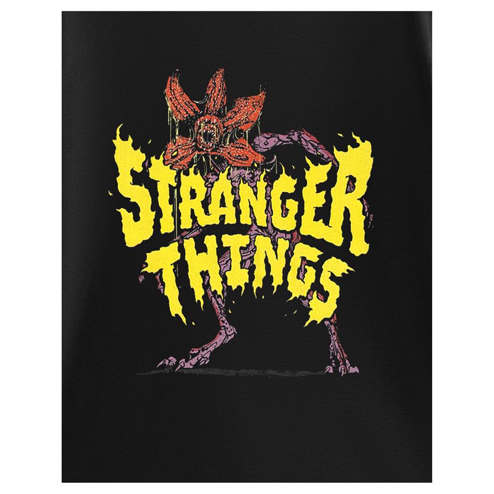 Stranger Things Demogorgon Black Short Sleeved T-Shirt | Unisex Kids Graphic Tee with Classic Crew Neck | Ideal for Casual Wear