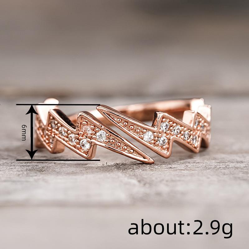 Open Lightning Niche Trend Ring Women, Personalized Street Style Accessories, Asian Chinese Frigid Style
