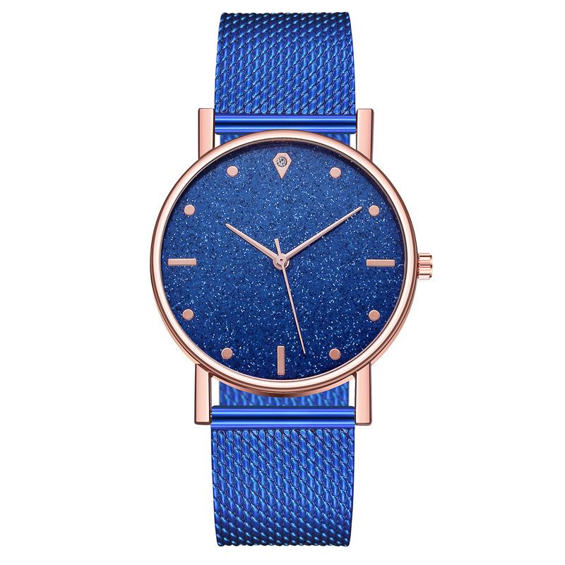 Strap Silicone Women Watch With Starry Sky Design Fashionable Quartz