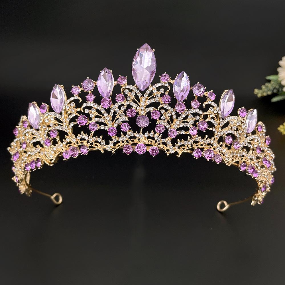New Bridal Headwear Baroque Exquisite Crown Bride Light Gold Crown Wedding Accessories Crown Hair Accessories