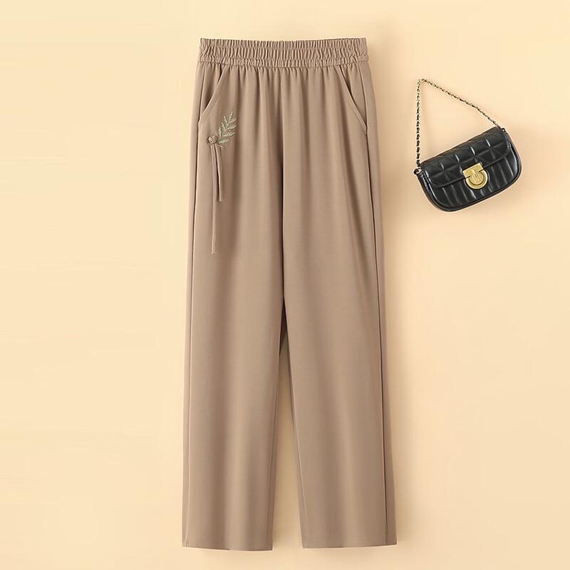 Women s Elastic Waist Casual Straight Leg Pants 5XL
