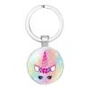 New Crown Unicorn Time Gem Simple Pendant Keychain Bag Charm Zinc Alloy