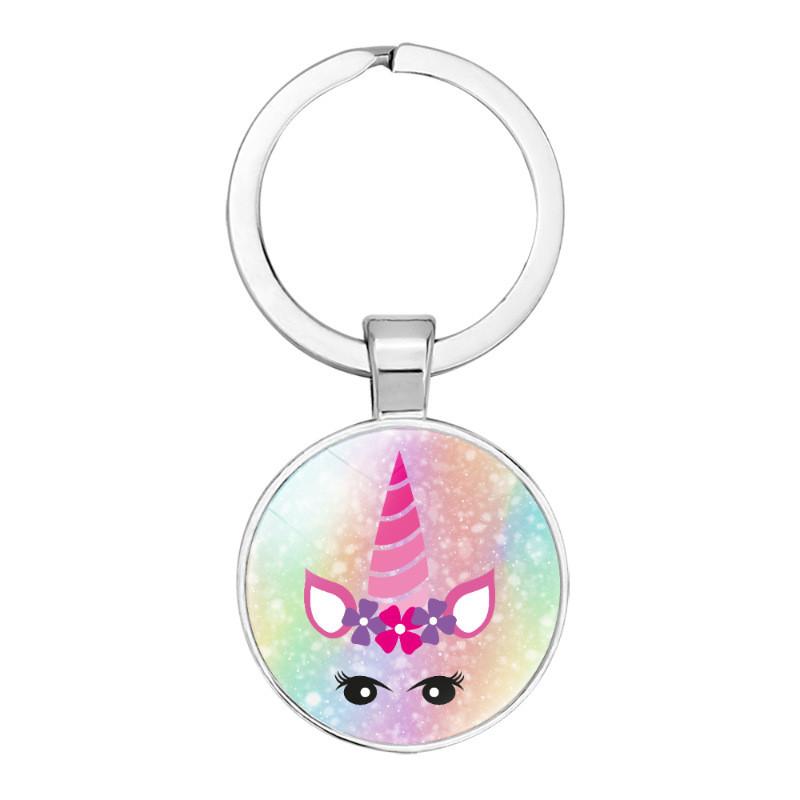 New Crown Unicorn Time Gem Simple Pendant Keychain Bag Charm Zinc Alloy