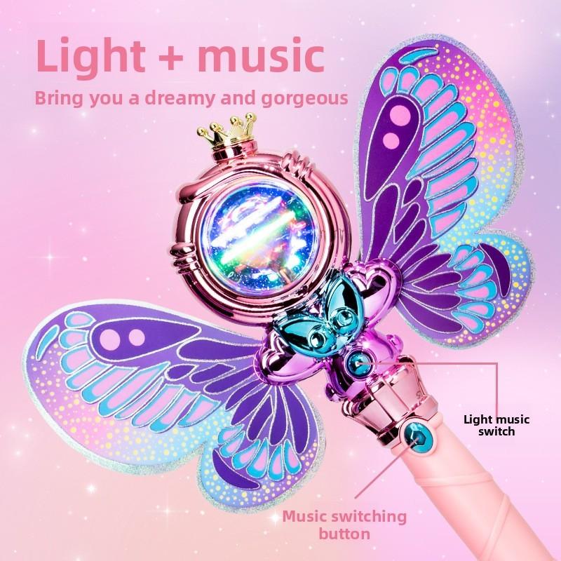 Princess Magic Wand Light And Music Toy For Girls With Flashing And Rotating Features
