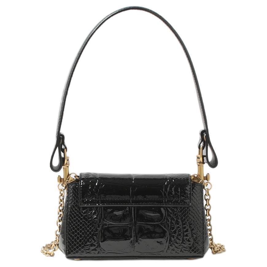 VIVIENNE WESTWOOD Hazel Gold Metal Logo Leather Shoulder Crossbody Handbag Small Women Handbag Black 50684358800D