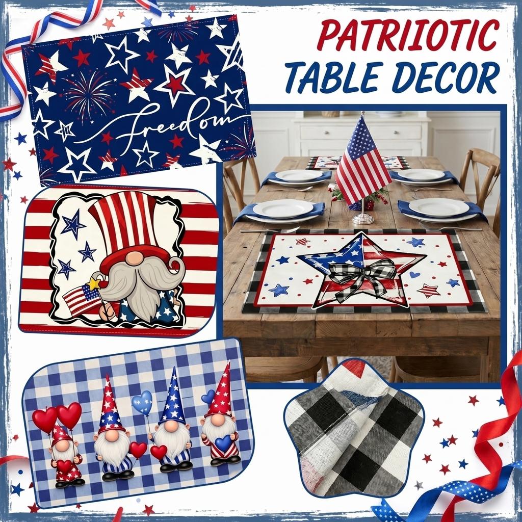 Independence Day Placemat Linen Printed Table 12 By 18 In For Dining Table And Coffee Table