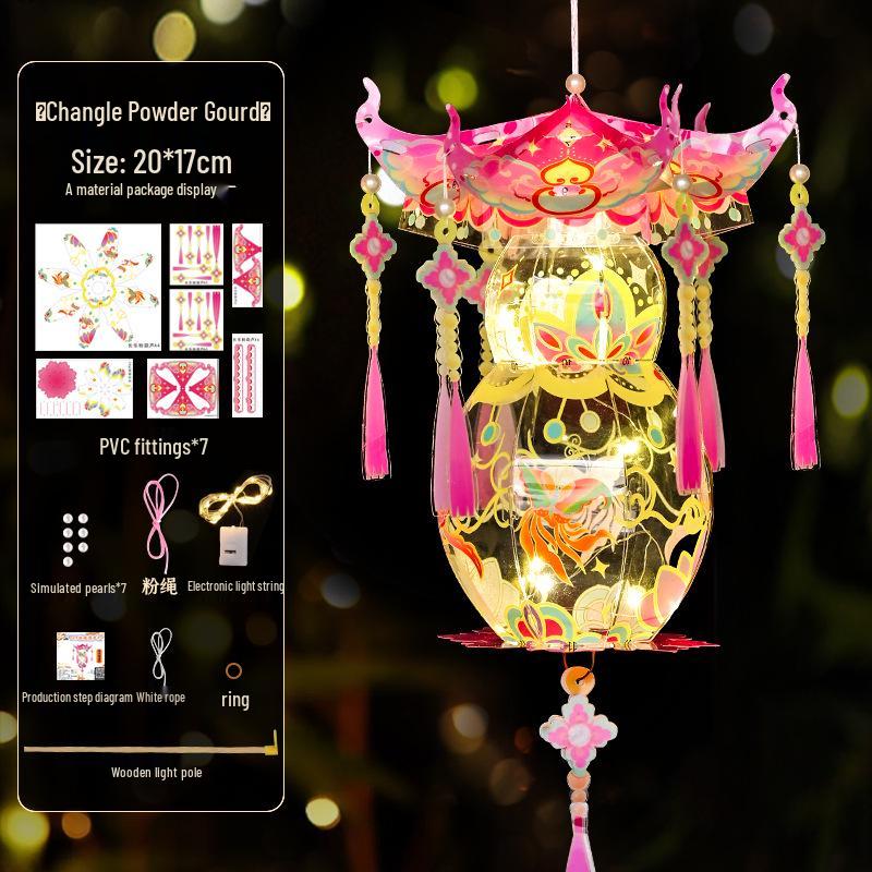 Mid-Autumn Festival Handmade Ancient Style Lanterns - DIY Flower & Palace Luminous Projection Lanterns for Children