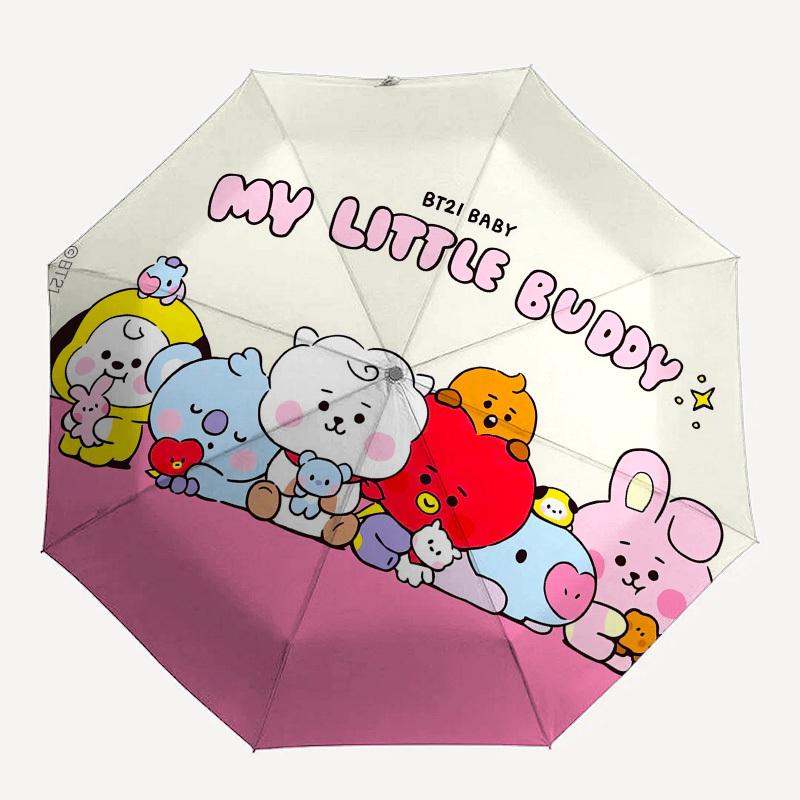 1pc BT21 BABY MY LITTLE BUDDY Umbrella with Plastic Handle,Suitable for All Seasons Home Travel Outdoor UmbrellaM1148