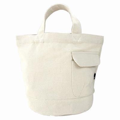 Round Bottom Plain Small Tote Bag SN Deli Recycled Cotton [Rootote] (Ivory)