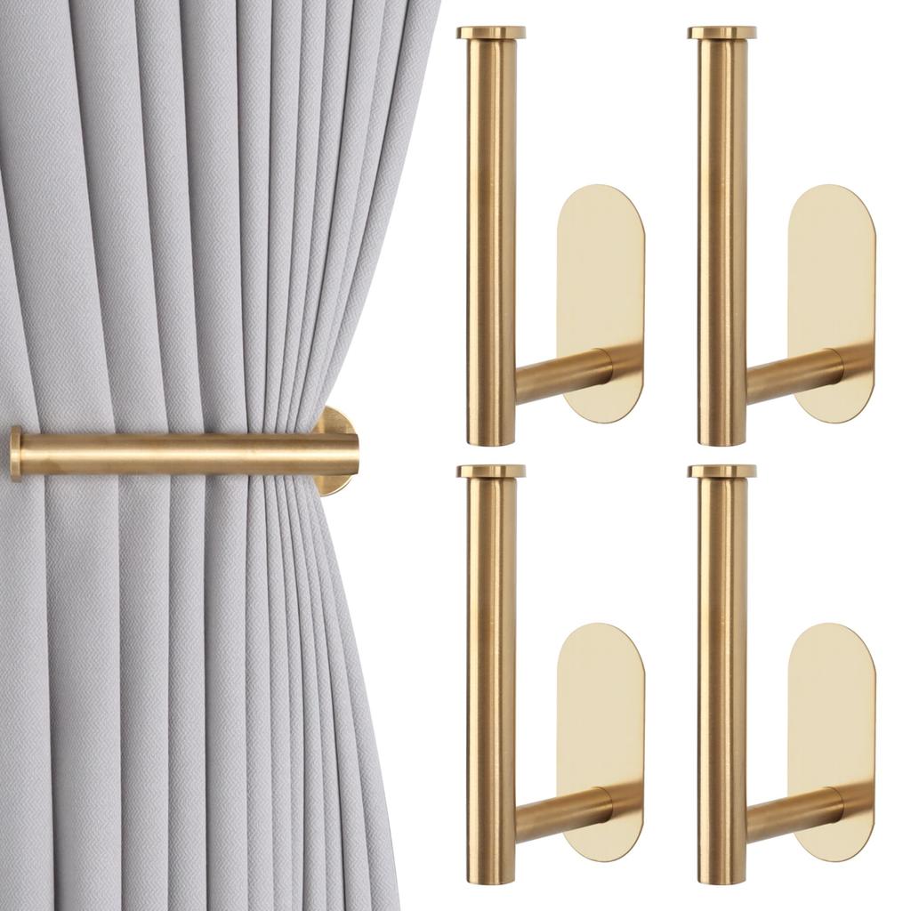 60/30/4/2pcs Retro Iron Curtain Holdback Wall Hanger Mounted Metal Hooks U Shaped Curtain Loop Holder Wall Tie Back With Screw