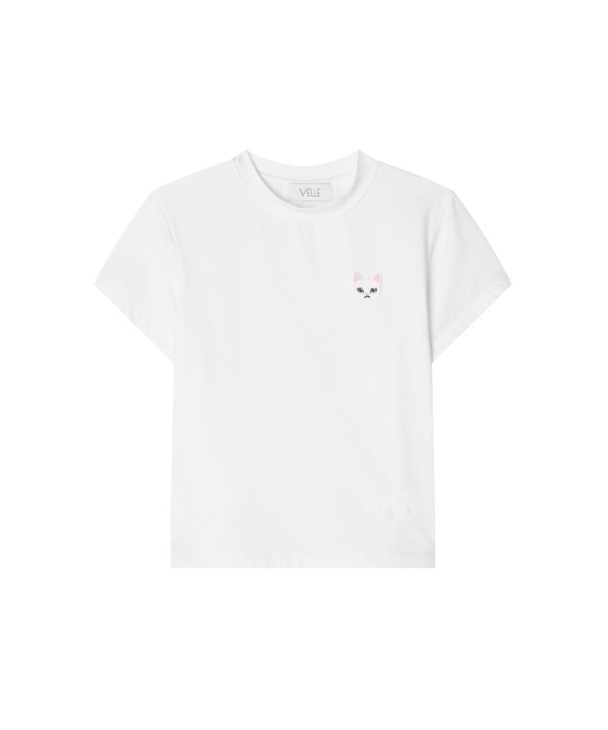 VELLE Lumi Embroidered T-Shirt_Wihte