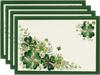 Kleeblatt Blumige Blätter St. St. Patrick's Day Tischsets Set of 4, 12x18 Zoll Glückliche irische Frühling Tischsets für Party Küche Esstisch Dekoration