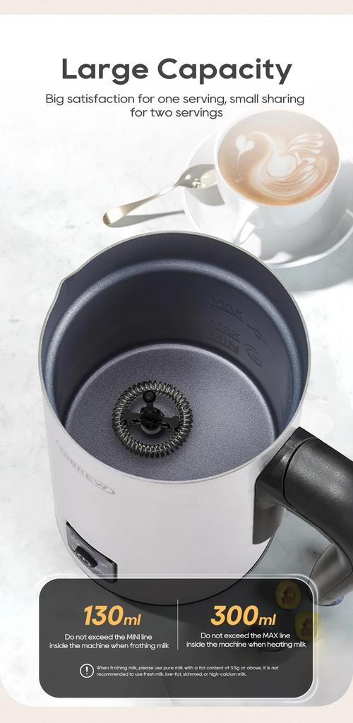 HiBREW 4 in 1 Milk Frother Frothing Foamer Fully automatic Milk Warmer Cold/Hot Latte Cappuccino Chocolate Protein powder M3A