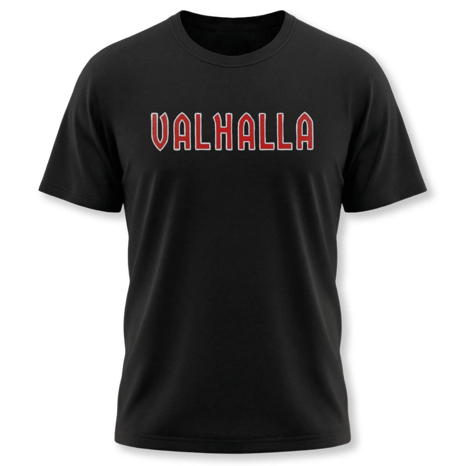 VALHALLA Norse Mythology Viking T-Shirt | Bold Red Letter Text Tee Shirt L