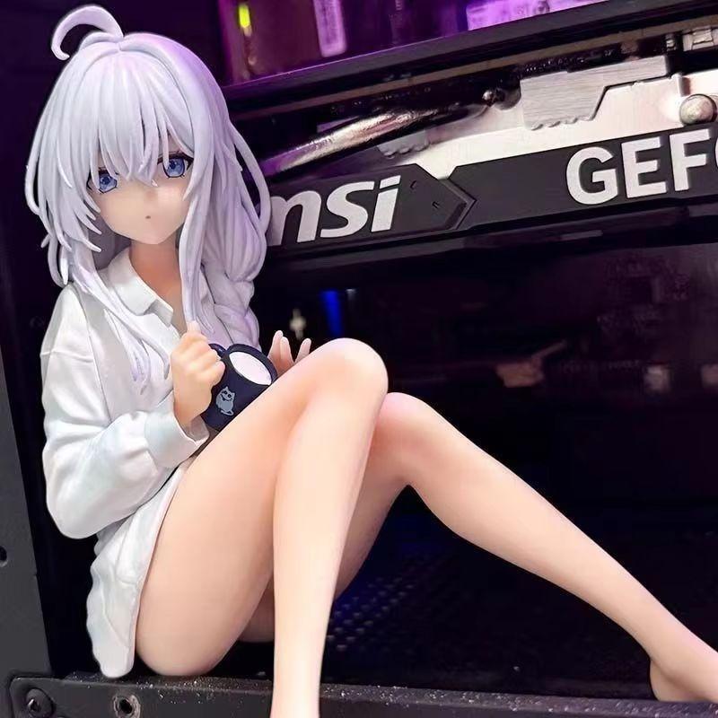 In Stock The Journey Of Elaina 11cm Pajama Sitting Anime Girl Figure Collectible Decor Model Birthday Surprise Gift