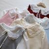 Spring 2025 Korean Style Women's Peter Pan Collar Blouse + Knit Vest Set