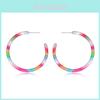 Vibrant Rainbow Acrylic Geometric Earrings Trendy Fashion Statement Jewelry