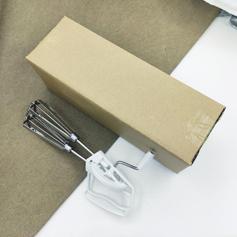 Stainless Steel Handheld Manual Egg Beater With Splash Guard For Home Baking And Cooking