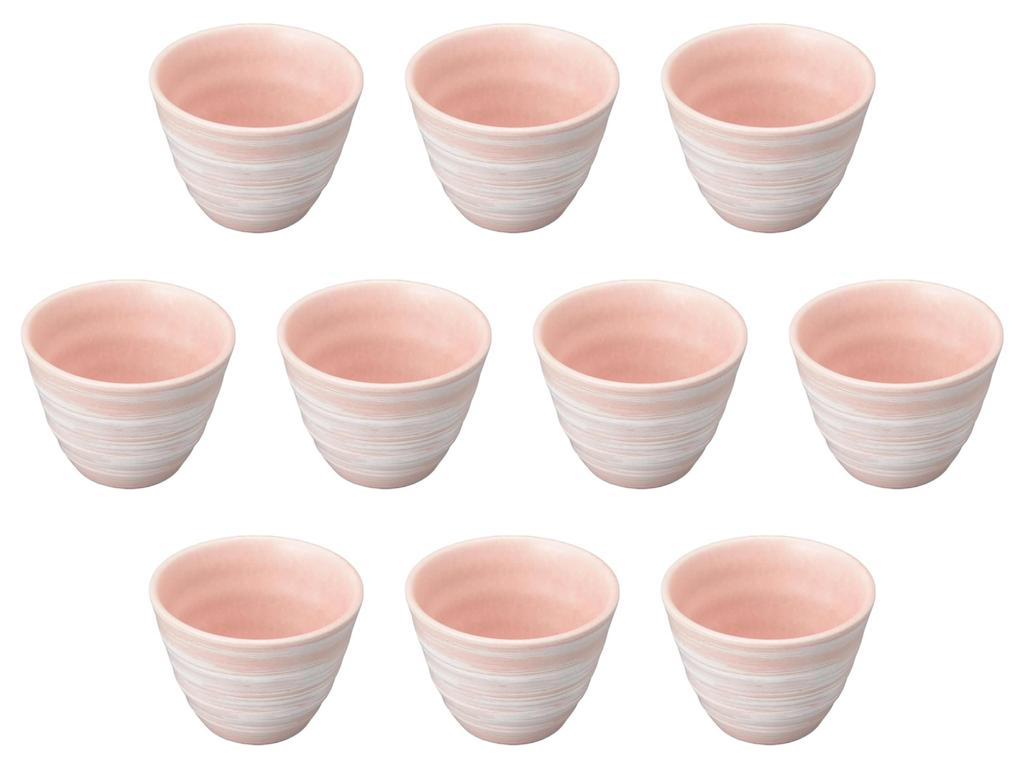 Set of 10 Petite Hana no Mai Ripple Bowls x Small Bowls by Setomonohonpo [7.4 4cm]