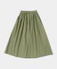 COLUMBIA UNIVERSITY All-Round Pleats Cotton Long Skirts Khaki