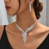 Ladies' Zircon, Equipped with Rhinestone Tassel Earrings, Necklaces, Bracelet Sets, Wedding Party Accessories