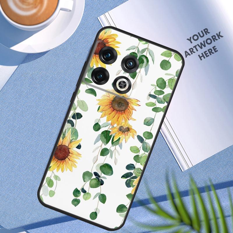 Sunflower Case For OnePlus 12 12R 11 9 10 Pro 10R 10T 9R 8T Nord 3 CE 2 Lite 2T N10 N20 N30 CE4 Cover
