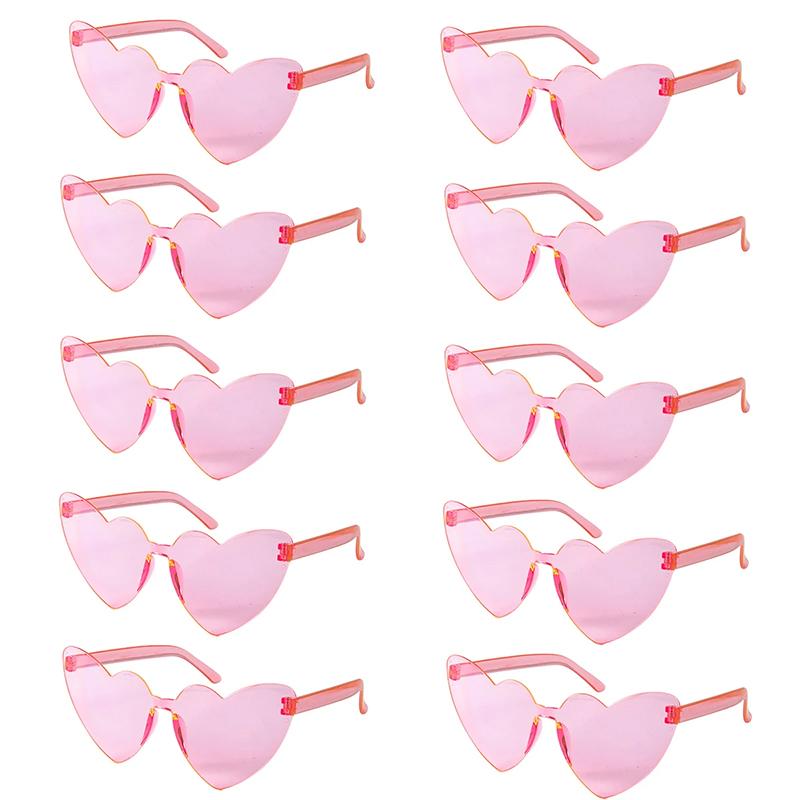 

10pcs Bachelorette Party Sunglasses Black White Pink Square Heart Shape Glasses Bride and Groom Photo Glasses Bridal Shower Deco