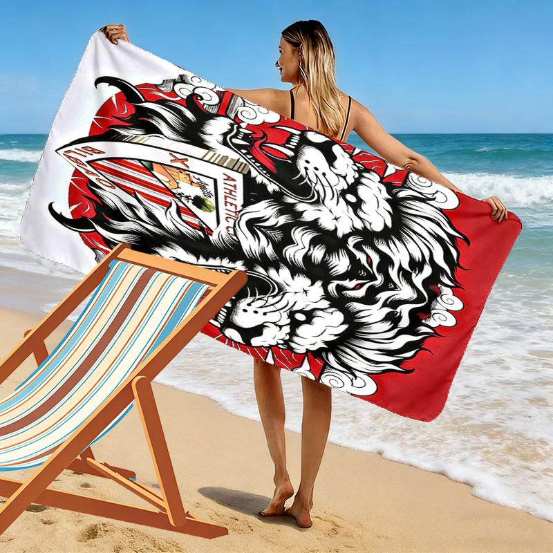Athletic Club logo Print Beach Towel, Large Soft Quick Dry Towel for Beach Camping Swimming