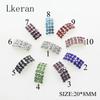 New 10Pcs/set 20mm*8mm Arched Rhinestone Buckles Diamond Buttons Plated Silver Square Invited To the Wedding Ribbon Slider