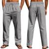 Men's Casual Linen Breathable Comfortable Loose Drawstring Beach Tracksuit Pants for Men