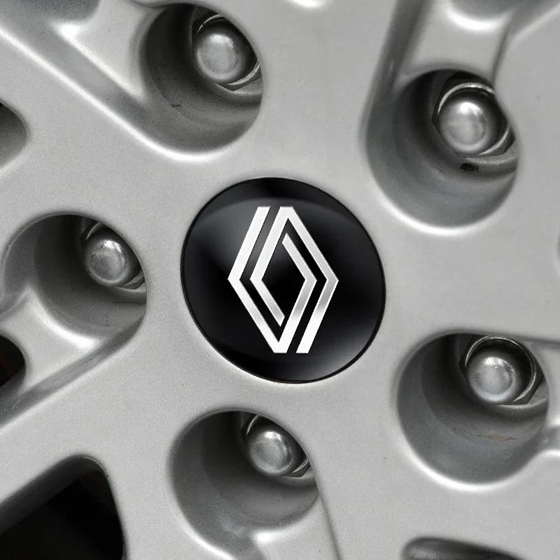 2026 Horké Pro Renault Krytky nábojů kol 56mm 60mm 65mm Kryt středu kola vozu Samolepka s logem Pro Renault Clio 4 Megane 2 3 Captur Trafic