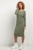 Simple sweatshirt dress T377 light beige