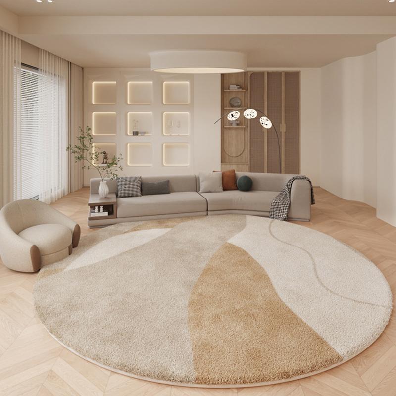 Imitation Cashmere Round Carpet Living Room Bedroom Thicken Rug Sofa Coffee Table Study Anti-slip Swivel Chair Floor Mats