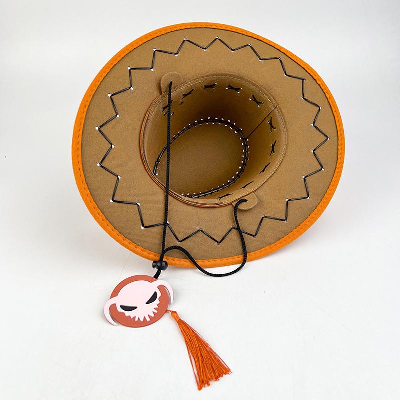 Anime One Piece Ace Jazz Hut Cosplay Hüte Luffy Ace Orange Cowboyhut Für Kinder Erwachsene Halloween Karneval Cosplay Zubehör