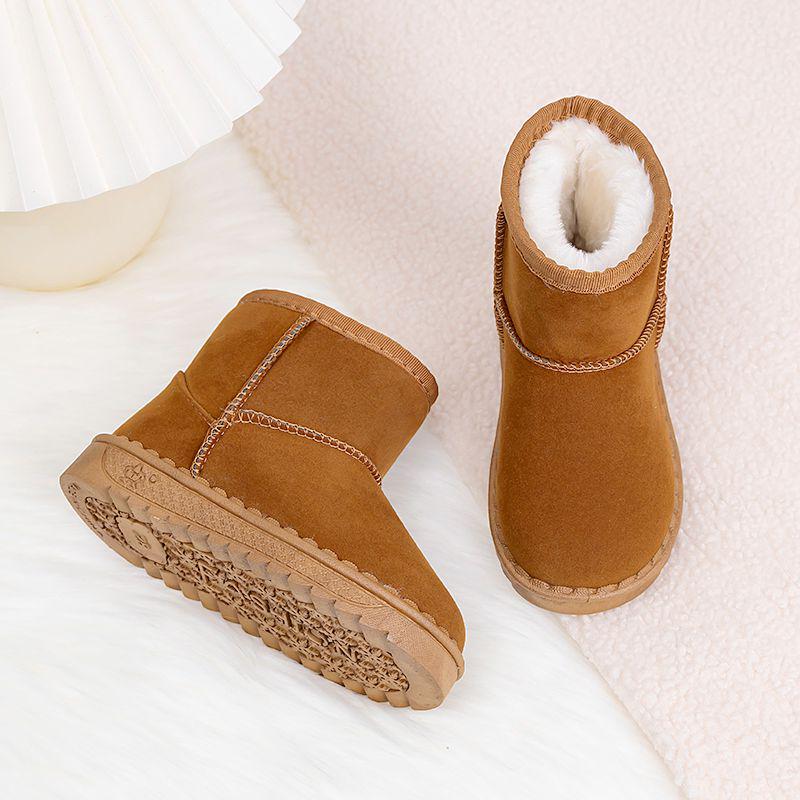 2025 Winter New Children's Snow Boots - Boys' & Girls' Warm Cotton Shoes with Extra Velvet