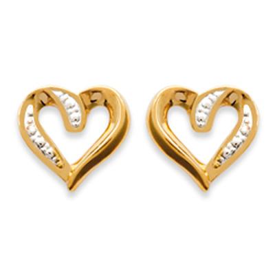 [D8041] - Gold Plated Earrings 'Coeur Desir' White Gold - 8x8 Mm