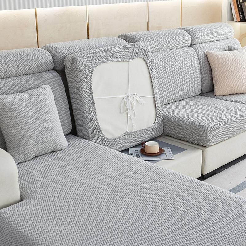 

Soft Velvet Jacquard Cushion Cover For Living Room Soft Stretchy 1Pcs Sofa Cover Couch Cover Sofa Protector Sofa Seat Cover 2 Seat серый