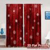 2D Flat Printing  JIT 2pcs   Curtains (Without Rod) Crimson Snowfall Fashionable Modern Curtains Polyester Easy Install Curtains