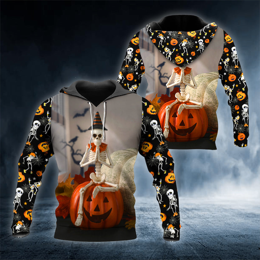 Vintage Men Hoodie 3D Print Halloween Skull Pattern Fashion Style Pullover Personality Oversize Men's Hoodie Clothing Tops
