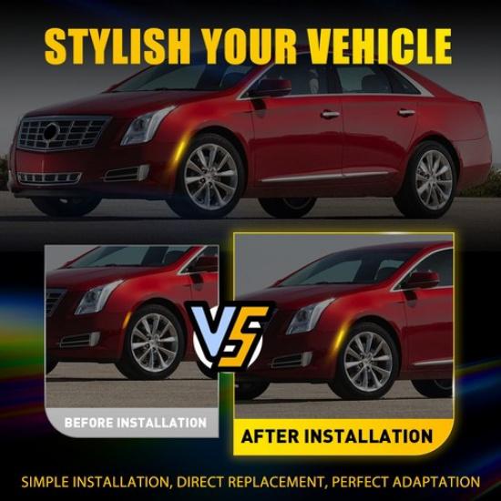 For 2013-2017 CADILLAC XTS FRONT SIDE MARKER LIGHT NEW LEFT & RIGHT AMBER YELLOW